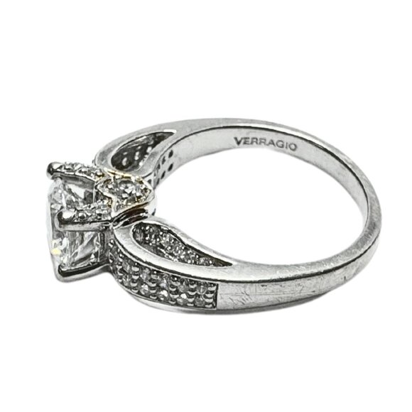 SS Verragio Cushion Cut CZ 2 Toned Ring - Picture 3 of 3